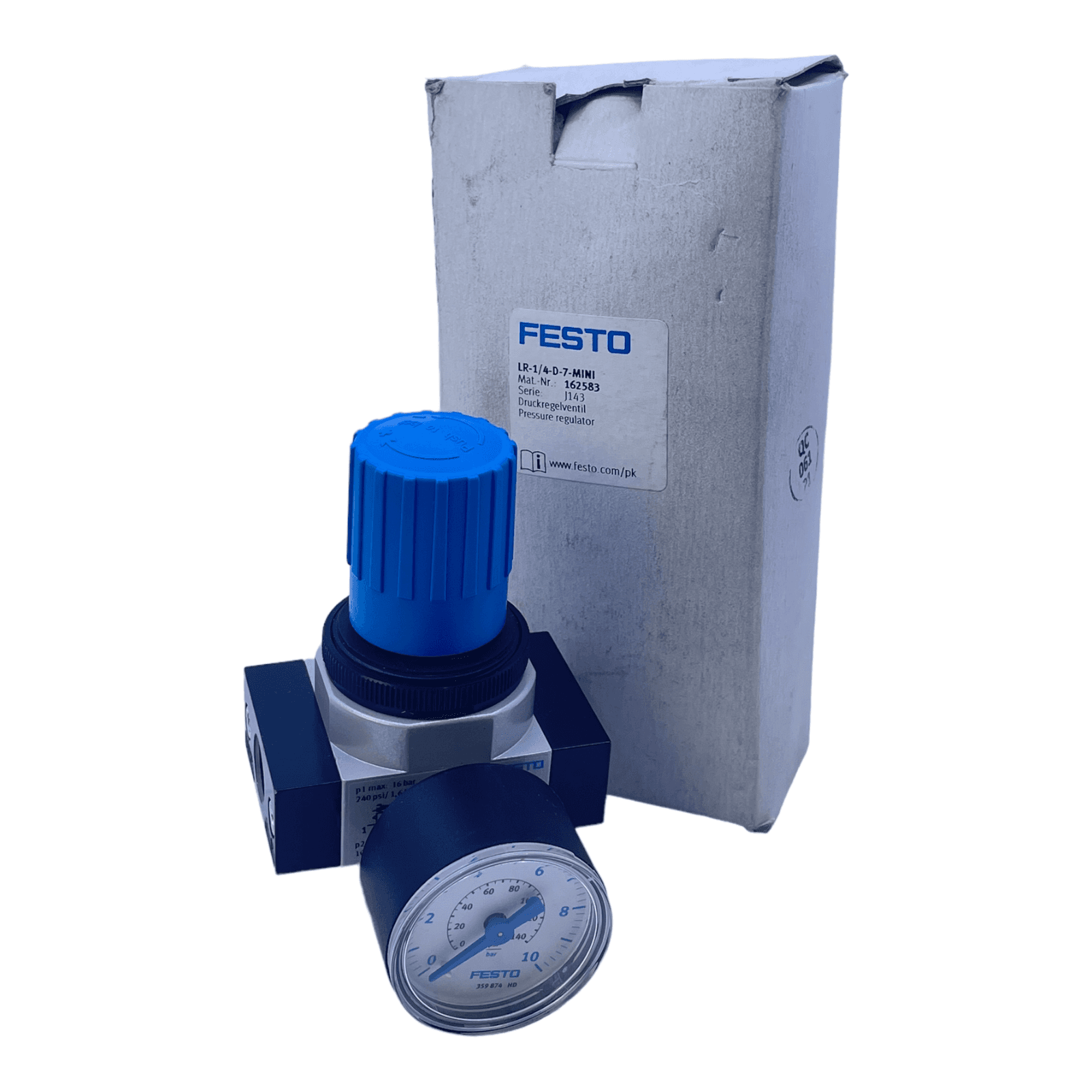Festo LR-D-7-MINI pressure regulator valve 162583 1 to 16 bar G1/4 0.2 bar