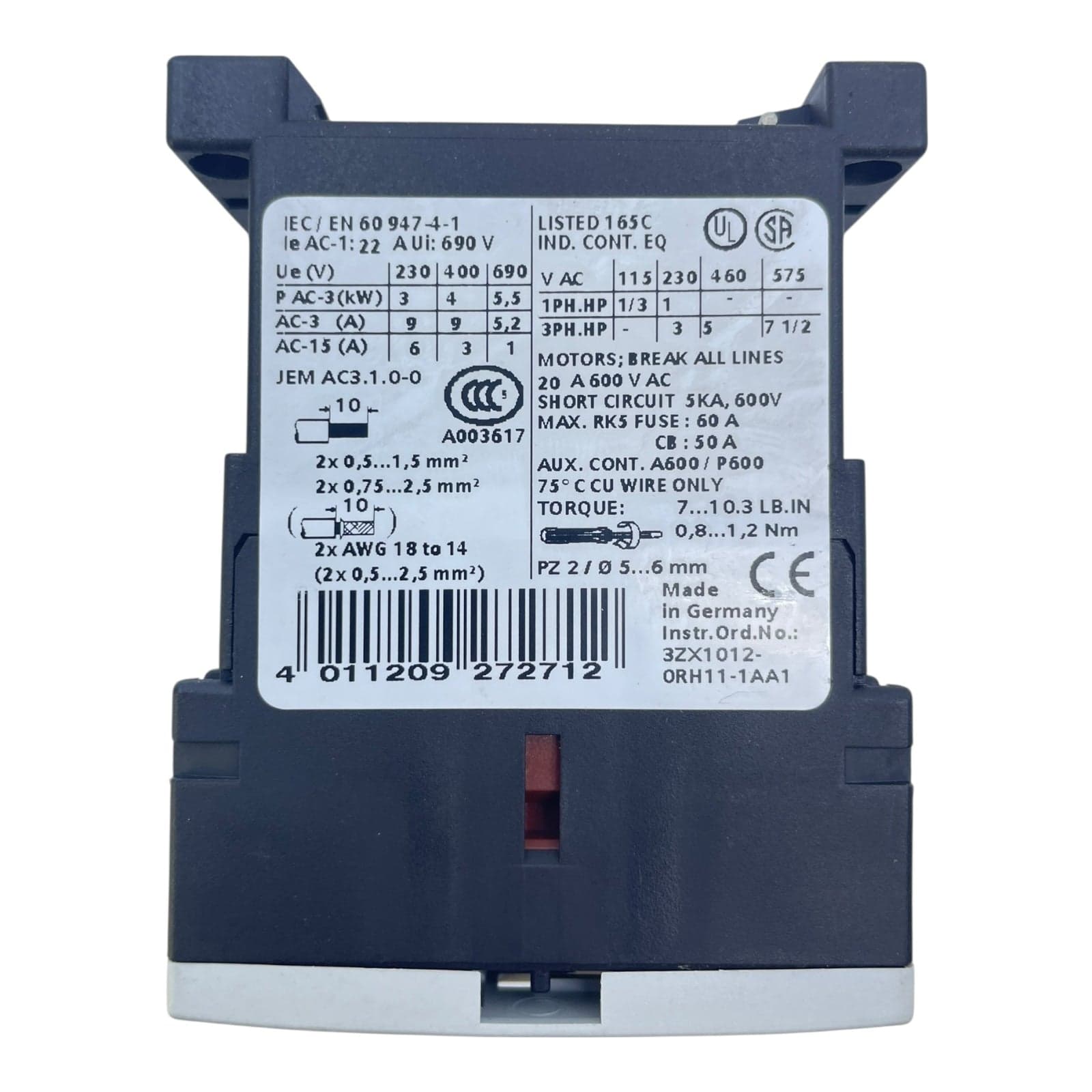 Siemens contactor 3RT1016-1BB42 Siemens contactor suitable for industry view 2