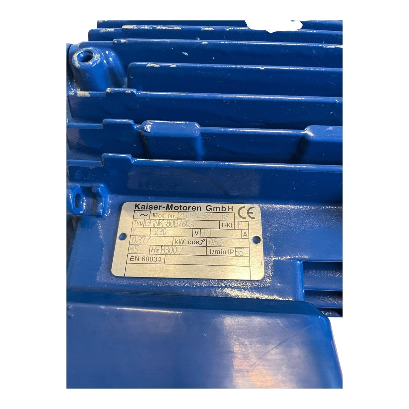 Kaiser 0.37kW geared motor Kaiser Motor GDNK80B/6Rs with SEW R27/A gearbox view 3