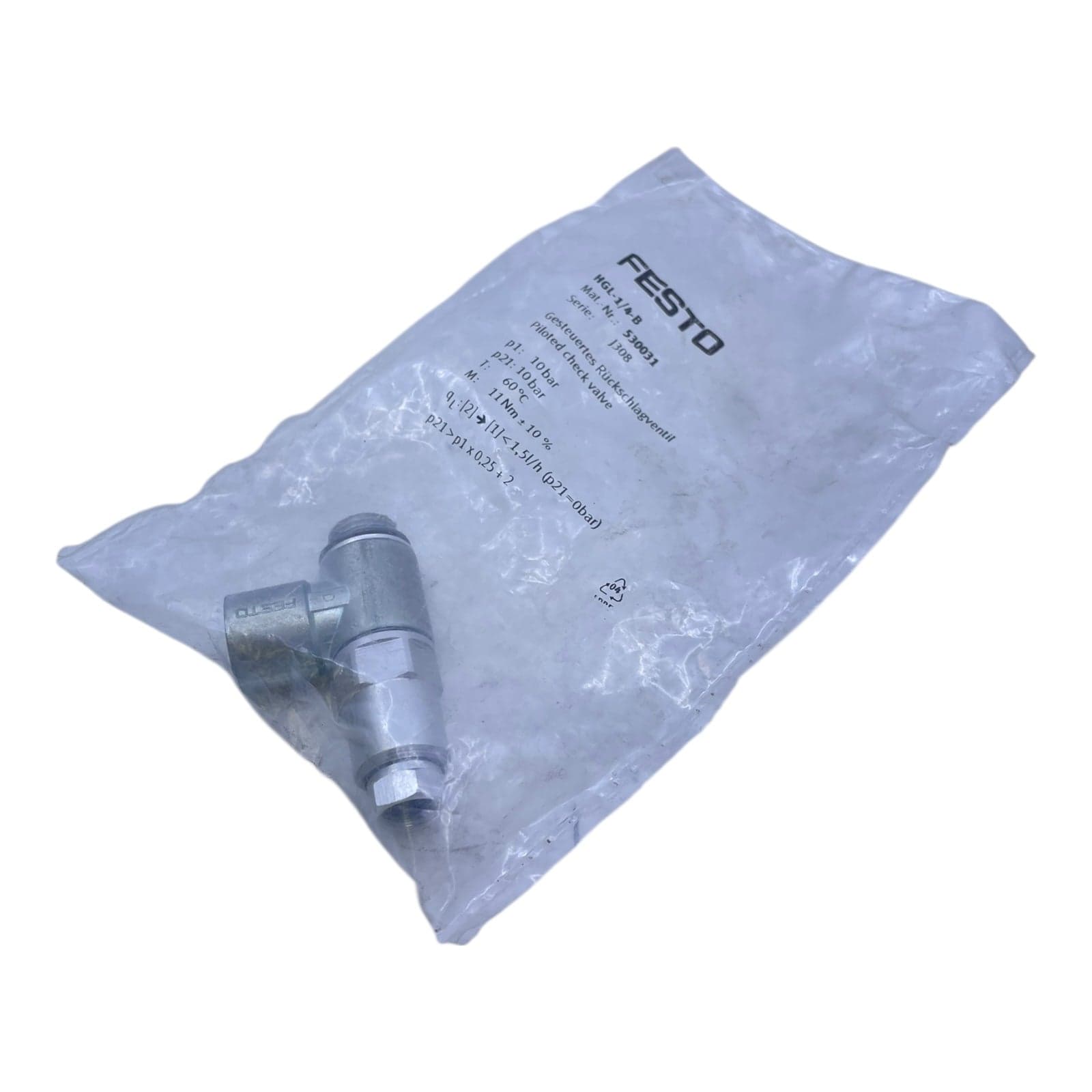 Festo controlled check valve HGL-1/4-B 530031 suitable for industry