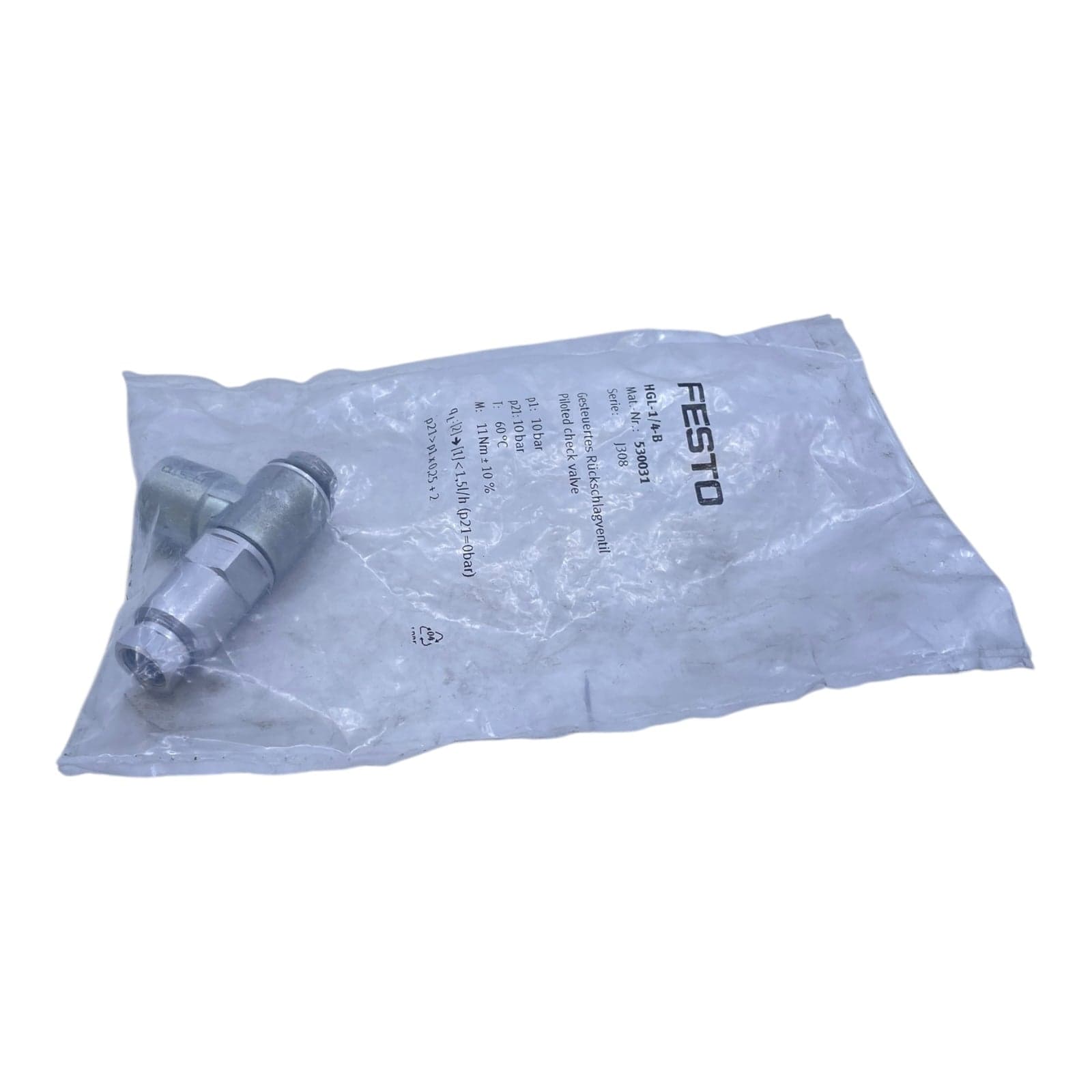 Festo controlled check valve HGL-1/4-B 530031 suitable for industry view 3